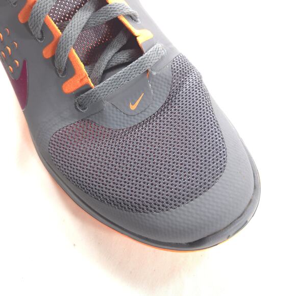 Nike FS Lite Run Athletic Lace Up Shoe Womens Size 8.5 616684-003 Gray Orange - Picture 8 of 9
